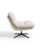 Draaistoel zwarte voet NAPA geweven stof zacht aanvoelende crèmekleurige stof — 81x95x90cm