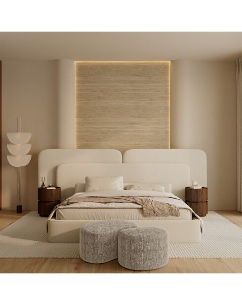 OVO Ottoman 80cm taupe geweven fluweel - 80x52x36 cm