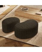 Pouf OVO 80cm velours tramé brun expresso - 80x52x36 cm