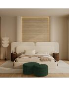 OVO Sitzpuff 80 cm aus geflochtenem Samt, smaragdgrün, 80 x 52 x 36 cm