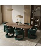 Set de 2 sillas KLAY de terciopelo tejido verde esmeralda - 53x61x71 cm