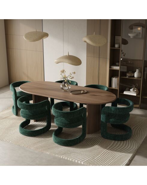 Lot de 2 chaises KLAY velours tramé vert émeuraude - 53x61x71 cm