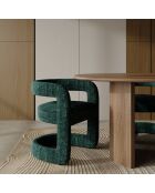 Set de 2 sillas KLAY de terciopelo tejido verde esmeralda - 53x61x71 cm