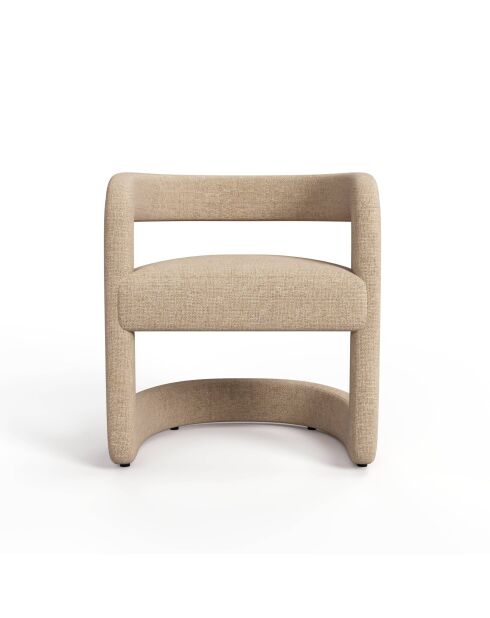 Lot de 2 chaises KLAY velours chenillé beige foncé - 53x61x71 cm