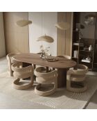Set de 2 sillas KLAY de terciopelo de chenilla beige oscuro - 53x61x71 cm