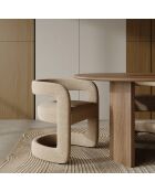 Set de 2 sillas KLAY de terciopelo de chenilla beige oscuro - 53x61x71 cm