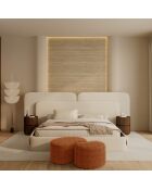 OVO Sitzhocker aus gewebtem Samt, 60 cm, Terrakotta, 60 x 38 x 38 cm