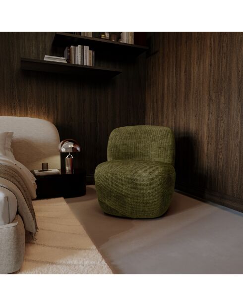 IVY draaistoel vintage groen geweven fluweel - 65x68x73 cm