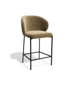 Set van 2 Luca Krukken Velvet Beige Zwarte Poten - 69x44x90 cm