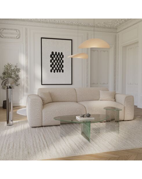 Table d'appoint AURA en verre transparent - 55x35x47 cm