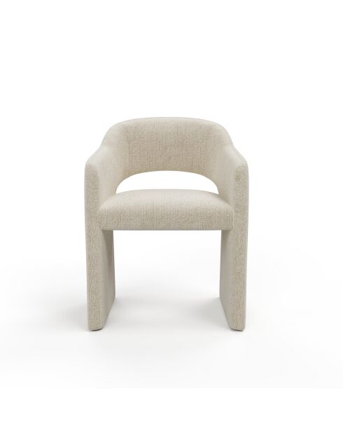 Lot de 2 petits fauteuils ARIEL velours texturé écru - 60,5x59x80,5 cm