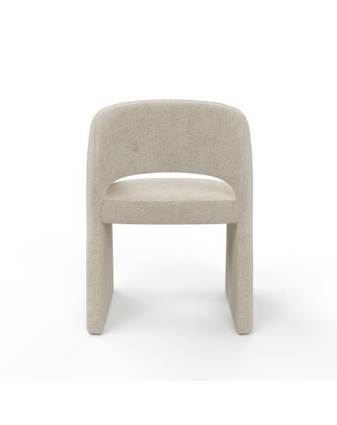 Lot de 2 petits fauteuils ARIEL velours texturé écru - 60,5x59x80,5 cm