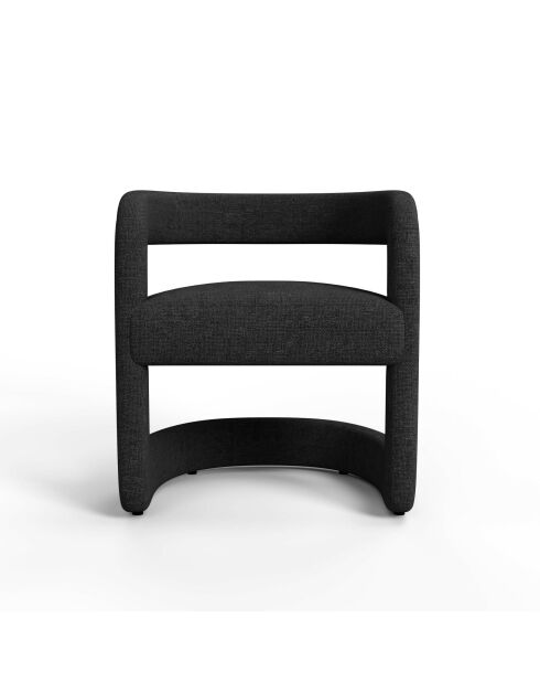 Lot de 2 chaises KLAY velours chenillé noir - 53x61x71 cm