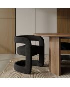 Lot de 2 chaises KLAY velours chenillé noir - 53x61x71 cm