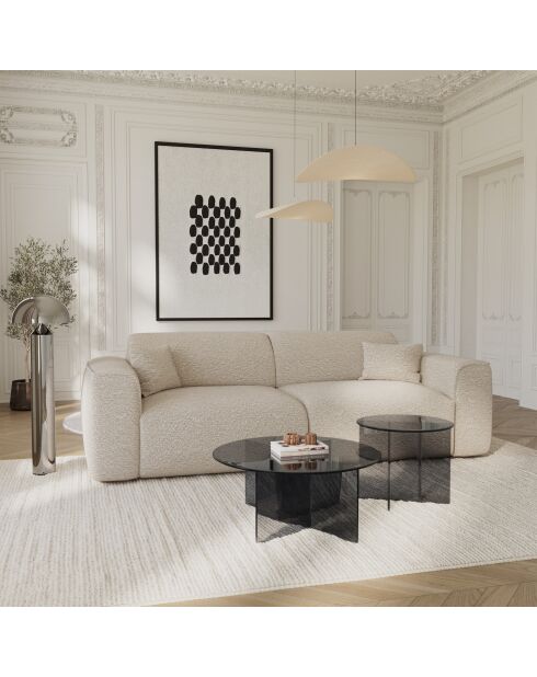 SIENNA Couchtisch aus grauem Glas - 50x50x45 cm