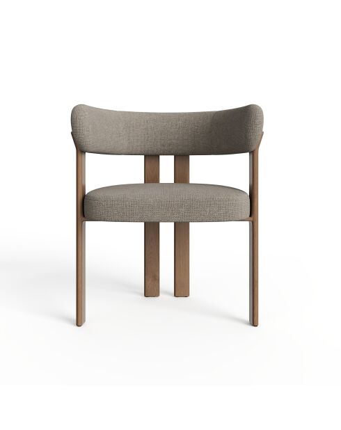 Lot de 2 petits fauteuils OREN velours chenillé taupe - 60x56x74 cm