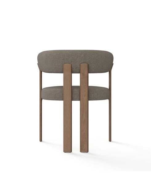 Lot de 2 petits fauteuils OREN velours chenillé taupe - 60x56x74 cm
