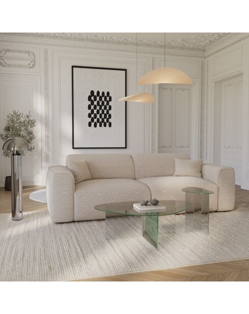 AURA Couchtisch aus transparentem Glas - 90x60x37 cm