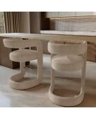 Set van 2 krukjes van donkerbeige chenille fluweel van KLAY - 52x59x85 cm