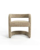 Set de 2 sillas KLAY de terciopelo trenzado color topo - 53x61x71 cm