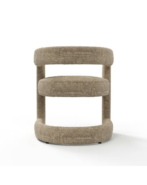 Lot de 2 chaises KLAY velours tramé taupe - 53x61x71 cm