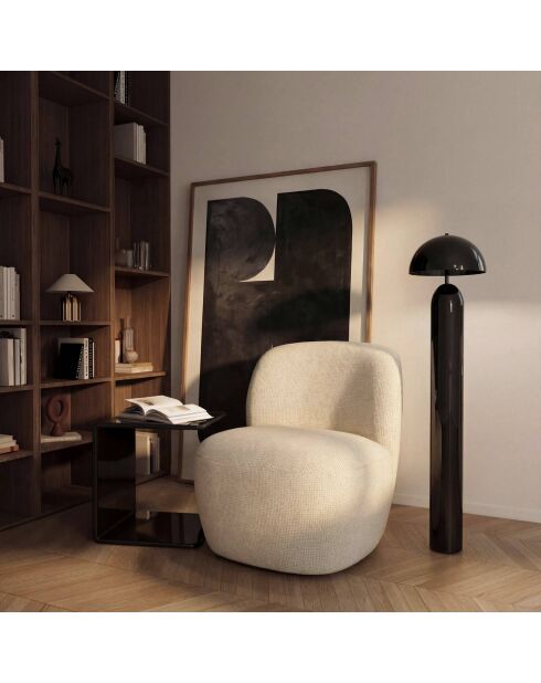 IVY draaistoel in crème geweven fluweel - 65x68x73 cm