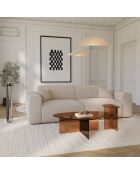 AURA Kaffeetisch aus braunem Glas - 90x60x35 cm