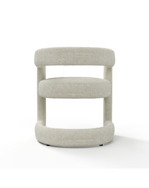 Set van 2 stoelen KLAY crème geweven fluweel - 53x61x71 cm