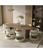 Set van 2 stoelen KLAY crème geweven fluweel - 53x61x71 cm