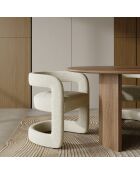 Set van 2 stoelen KLAY crème geweven fluweel - 53x61x71 cm