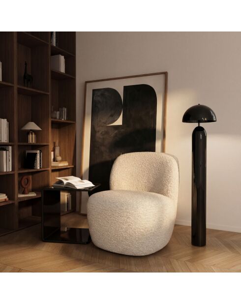 IVY draaistoel creme bouclé stof - 65x68x73 cm