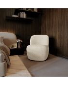 IVY draaistoel creme bouclé stof - 65x68x73 cm