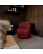 IVY draaistoel in bordeauxrood geweven fluweel - 65x68x73 cm