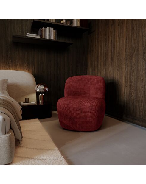 IVY draaistoel in bordeauxrood geweven fluweel - 65x68x73 cm