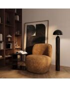 IVY draaistoel in mosterdkleurig geweven fluweel - 65x68x73 cm