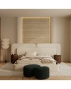 OVO Sitzhocker, 60 cm, schwarzer gewebter Samt, 60 x 38 x 38 cm