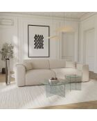 SIENNA Couchtisch aus transparentem Glas - 80x80x35 cm