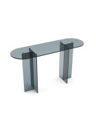 SIENNA graue Glaskonsole - 120x35x75 cm