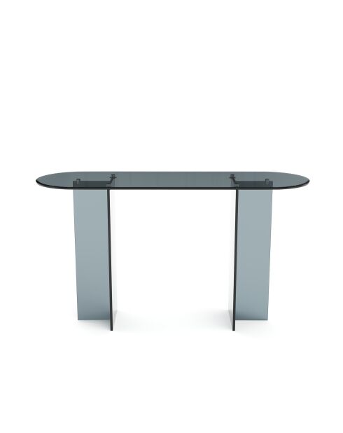 SIENNA graue Glaskonsole - 120x35x75 cm