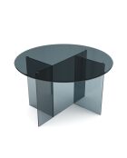 Tavolo da pranzo SIENNA in vetro grigio - 120x120x75 cm
