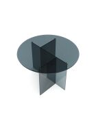 Tavolo da pranzo SIENNA in vetro grigio - 120x120x75 cm