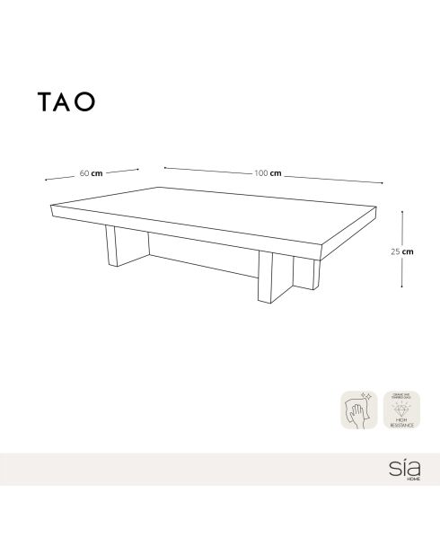 Table basse TAO chêne clair - 100x60x25 cm