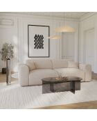 SIENNA Couchtisch aus grauem Glas - 100x50x36 cm