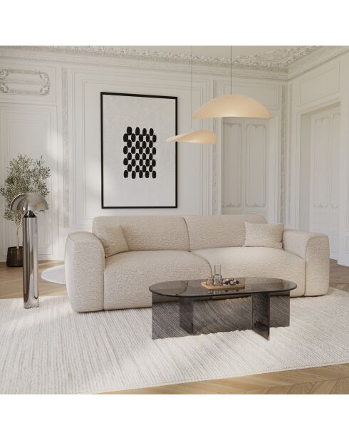 SIENNA Couchtisch aus grauem Glas - 100x50x36 cm