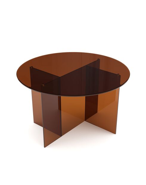 SIENNA eettafel van bruin glas - 120x120x75 cm