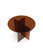 SIENNA eettafel van bruin glas - 120x120x75 cm