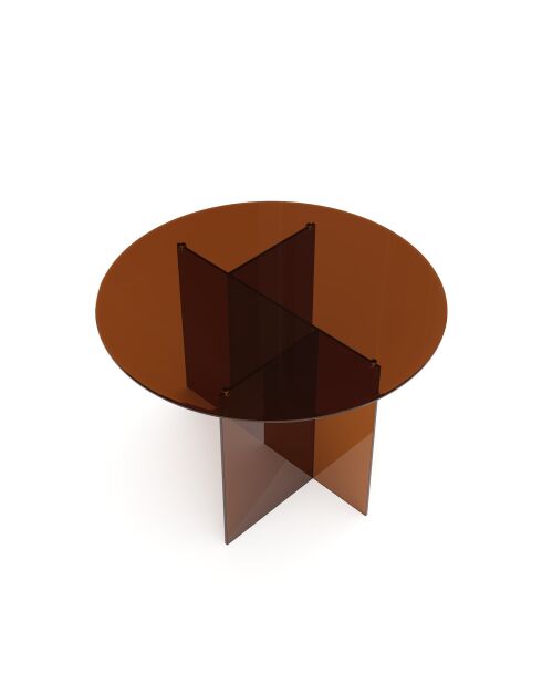 SIENNA eettafel van bruin glas - 120x120x75 cm