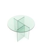 Table à manger SIENNA en verre transparent - 120x120x75 cm
