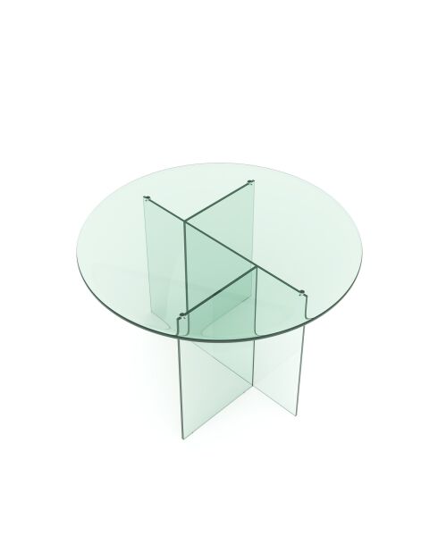 Table à manger SIENNA en verre transparent - 120x120x75 cm