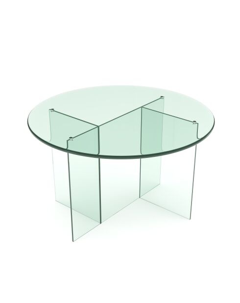 Table à manger SIENNA en verre transparent - 120x120x75 cm